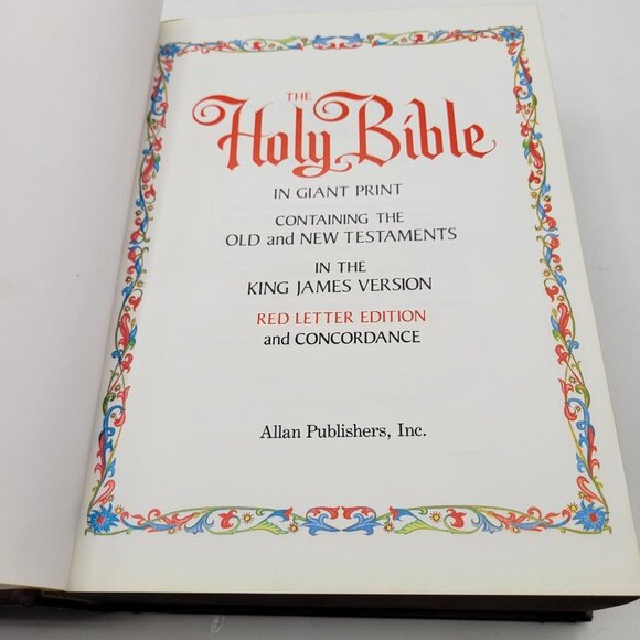 Vintage Holy Bible KJV Giant Print Red Letter Concordance 1975 Hardcover - Picture 9 of 13